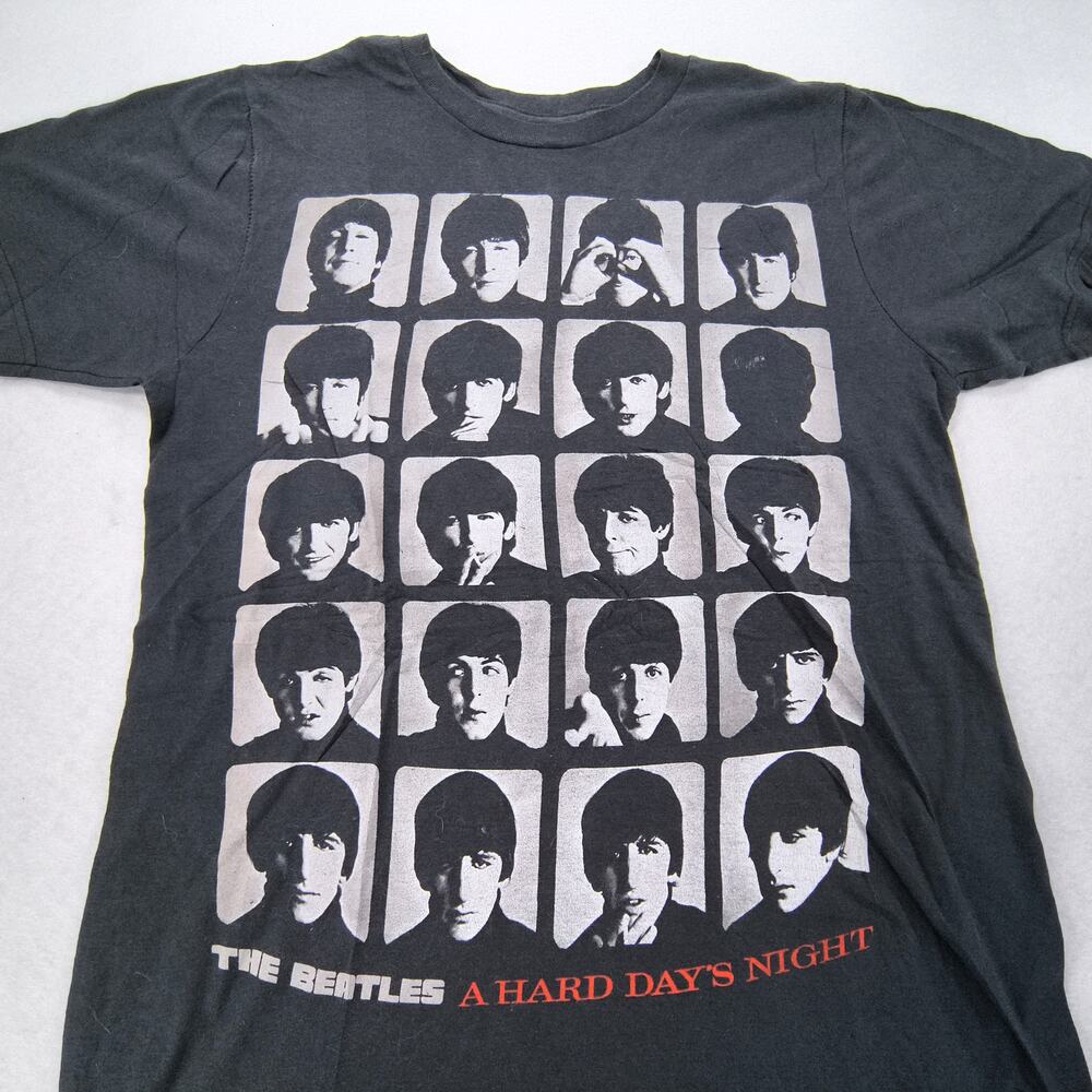 Beatles A Hard Days Night Band Short Sleeve Graphic Shirt Mens Size S Black